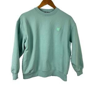 Acne Studios Fairah Face Patch Cotton Sweatshirt Mint Size XXS